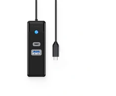 Orico PW3UR25-C3 3-port USB Hub 1x USB-A 3.0 1x USB-C 3.0 1x RJ45 2.5G Ethernet 0.15 m - Juodas