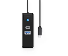 Orico PWCUR-C3 3-port USB hub 1x USB-A 3.0 1x USB-C 3.0 1x RJ45 Gigabit Ethernet 1.8 m - juodas