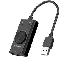 Orico SC2 išorinė daugiafunkcė garso plokštė su USB-A – juoda