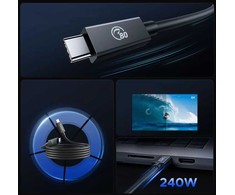 Orico USB4 Thunderbolt 5 kabelis 80Gbps 240W USB-C į USB-C 1m - Juodas