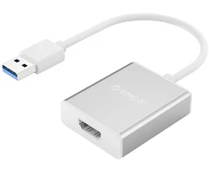 Orico UTH USB-A 3.0 to HDMI adapter - sidabrinis