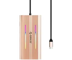 Orico XDR 12in1 RGB USB-C Docking Station USB-A USB-C PD 100W 2x HDMI 4K 60Hz VGA RJ45 Gigabit SD and Micro SD Card Reader - Rose Gold