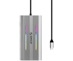 Orico XDR 12in1 RGB USB-C Docking Station USB-A USB-C PD 100W 2x HDMI 4K 60Hz VGA RJ45 Gigabit SD and Micro SD Card Reader - Gray