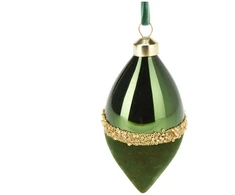 ORNAMENT GLASS 8CM Žalias VELVET