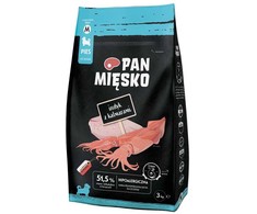 PAN MIĘSKO Šuniukų kalakutiena su kalmarais M - sausas šunų ėdalas - 3kg