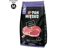 PAN MIĘSKO Veršiena su ėriena Senior Crunchy M - Sausas šunų maistas - 9kg