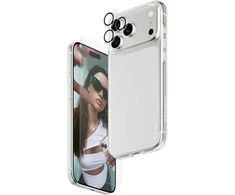 Panzer Glass „CARE by PanzerGlass“ madingas „Combo 3in1“ dėklas + stiklas + objektyvas, skirtas „iPhone 17 Pro Max“