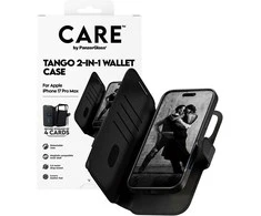 Panzer Glass „CARE by PanzerGlass Feature Tango 2in1“ piniginės dėklas su „MagSafe“ jungtimi, skirtas „iPhone 17 Pro Max“ – juodas