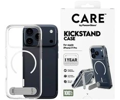 Panzer Glass „CARE by PanzerGlass“ apsauginis dėklas su atramėle „MagSafe“, skirtas „iPhone 17 Pro“ – skaidrus