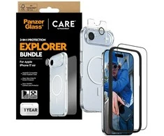 Panzer Glass „CARE by PanzerGlass Flagship Explorer 3-in-1“ dėklas + stiklas + objektyvas, skirtas „iPhone Air“