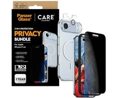 Panzer Glass „CARE by PanzerGlass“ flagmaninis „Privacy 3-in-1“ dėklas + privatumo stiklas + objektyvas, skirtas „iPhone Air“