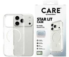 „Panzer Glass CARE by PanzerGlass Flagship Urban Explorer“ dėklas su „Baltas MagSafe“, skirtas „iPhone 17 Pro“ – skaidrūs blizgučiai