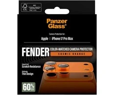 „Panzer Glass PanzerGlass Fender“ kameros apsauga su grūdinto stiklo lęšiu, skirta „iPhone 17 Pro Max“ - oranžinis