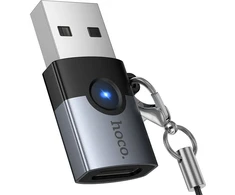 Adapteris OTG USB A to USB C Hoco UA46B pilka
