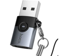 Adapteris OTG USB A to USB C Hoco UA46B pilka