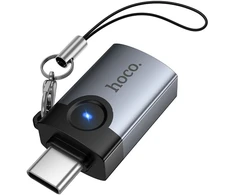 Adapteris OTG USB C to USB A Hoco 3A UA46C pilka