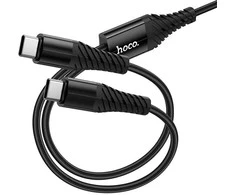 Kabelis 2in1 USB C į USB C+C Hoco 1 m X123 juodas