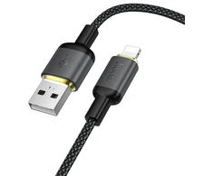 Cable USB A to Lightning Hoco 2,4A 1 m X128 Benefit juodas