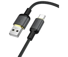 Cable USB A to USB C Hoco 3A 1 m X128 Benefit juodas