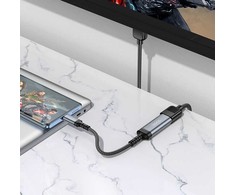 USB C į HDTV konvertavimo kabelis Hoco 4K 30Hz 0,2 m UA43A metalinis pilkas