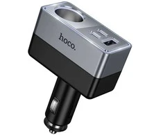 Car charger Hoco 1xUSB A + 2xUSB C+1x cigarette lighter jungtys PD QC3.0 max 165W/24V Z65A juodas