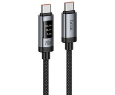 Duomenų kabelis su skaitmeniniu ekranu USB A į USB C Hoco PD 6A 100W 1,2 m U148 juodas