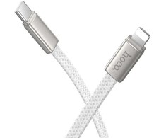 Flat Cable USB C to Lightning Hoco PD 30W 1 m X125 baltas