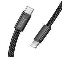 Flat Cable USB C to USB C Hoco 3A 60W 1 m X125 juodas