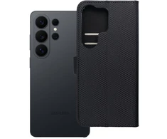 Dėklas Oem Flip case for Motorola G37 POWER 4Card RFID anti-theft tech fabric juodas