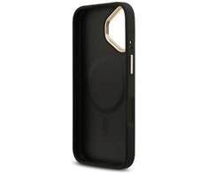 Dėklas GUESS case for IPHONE 17 compatible with MagSafe GUHMP17SP4G4DCSK (PU W/ Strass Logo &amp; Big Strap Metal Mygtukai) juodas