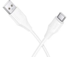 Silicone Cable USB A to USB C Hoco 3A 1 m X124 baltas