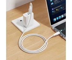 Silicone Cable USB A to USB C Hoco 3A 1 m X124 baltas
