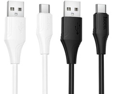 Silicone Cable USB A to USB C Hoco 3A 1 m X124 baltas