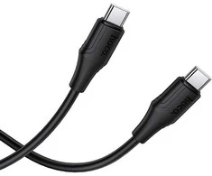 Silicone Cable USB C to USB C Hoco 3A 60W 1 m X124 juodas