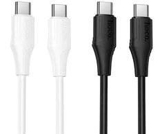 Silicone Cable USB C to USB C Hoco 3A 60W 1 m X124 baltas