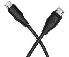 Silicone Cable USB C to USB C Hoco 3A 60W 1 m X124 juodas