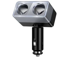 Smart dual cigarette lighter car charger Hoco 2 lighter jungtys max 240W/24V Z65 juodas