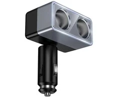 Smart dual cigarette lighter car charger Hoco 2 lighter jungtys max 240W/24V Z65 juodas