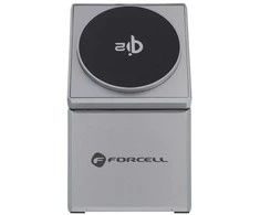 Belaidis įkroviklis Forcell F-Energy 3in1 Rotation Cube Qi2, suderinamas su MagSafe (F-06), sidabrinis