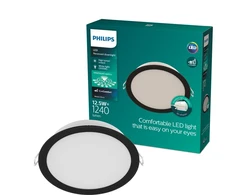 Philips LED Recessed Luminaire. 12.5W. 3000K. Ø12.5. Juodas