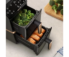 Gruzdintuvė Philips 4000 series NA462/80 fryer Double 10 L Stand-alone 2750 W Hot air fryer Juodas, Gold, Pilkas