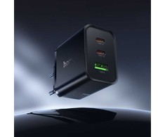 Telefono įkroviklis Hoco 2x USB C + USB A QC3.0 PD 3A 65W N75 juodas