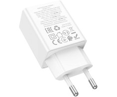 Phone charger Hoco USB A + USB C QC3.0 PD AFC 3A 30W N71 baltas