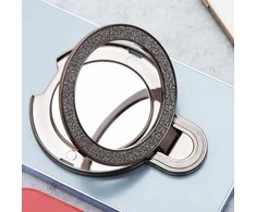 OEM telefono stovas CIRCLE MIRROR - priklijuojamas - juodas