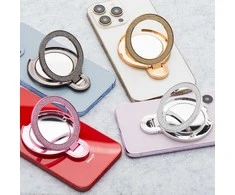 OEM telefono stovas CIRCLE MIRROR - priklijuojamas - juodas