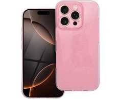 OEM dėklas, skirtas iPhone 16 PRO, skaidrus, 2 mm, mirksinčios rožinės spalvos