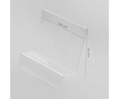 „Oem Plexi“ vertikalus laikiklis / telefono ir planšetinio kompiuterio stovas su kainos žymekliu (Navi/Planšetė)
