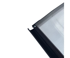 Lenktas stogelis STARKEDACH RODEO RAL7016 6mm skaidri danga, su lataku