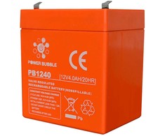 Power Bubble PB1204 Li-Ion akumulators (AGM) 4Ah 12V (90x70x101 mm) Premium šūnas 1.25kg Oranžs
