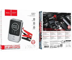 Powerbank 10000 mAh 2,4A 18W with a car jump-start function Hoco QS7 metal pilka